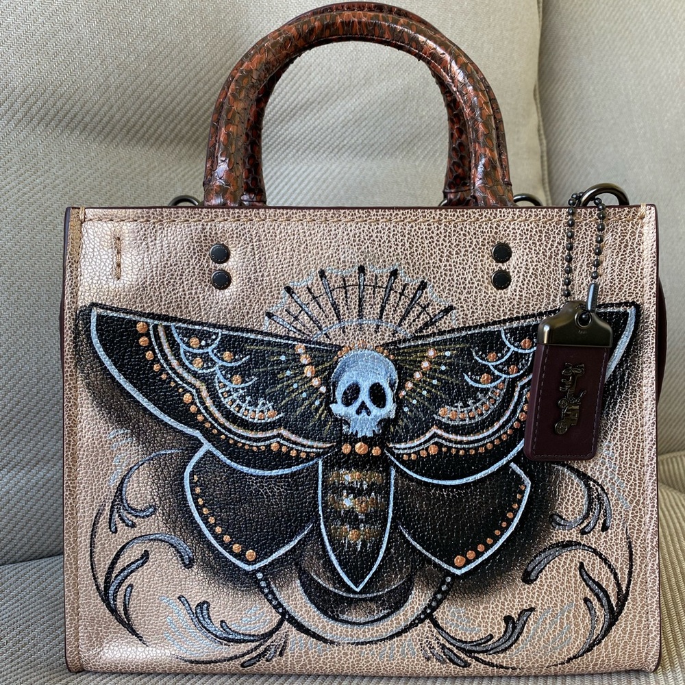 Coach Custom Metallic Rose Rogue 25 Shoulder Bag Satchel